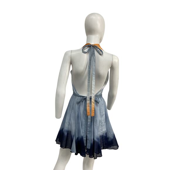 Maje Short 'Tie Dyed' Blue Cotton Dress Size 36 - NWT - Picture 3 of 5